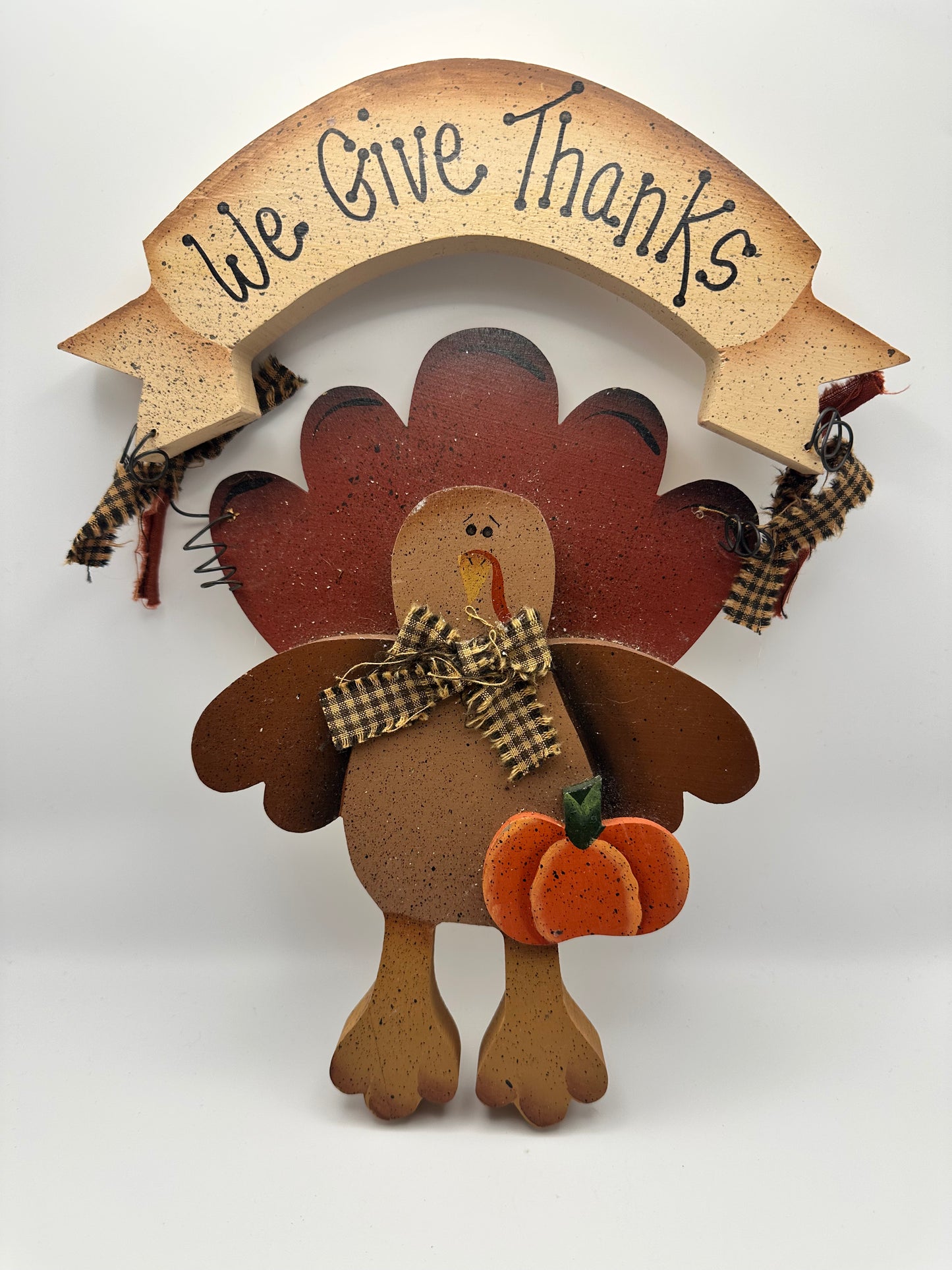 We Give Thanks, Thanksgiving Turkey Wooden Sign
