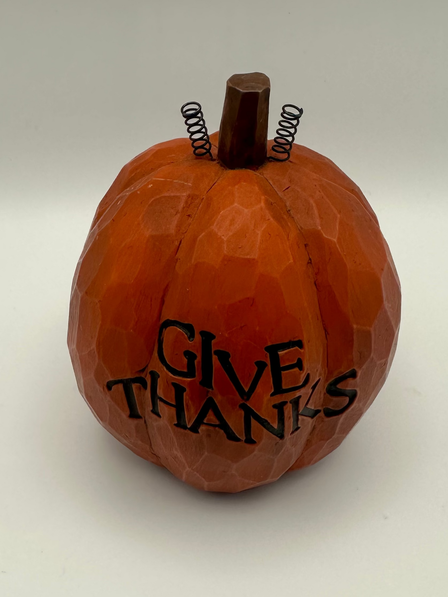 "Give Thanks", Resin Pumpkin Figurine, B. Loyd 2005