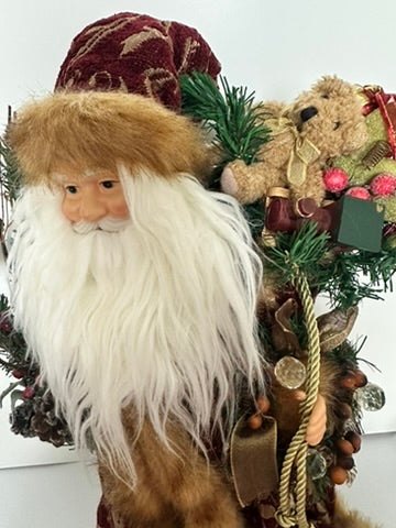 Vintage Santa Claus with Red Robe and Gold Detailing
