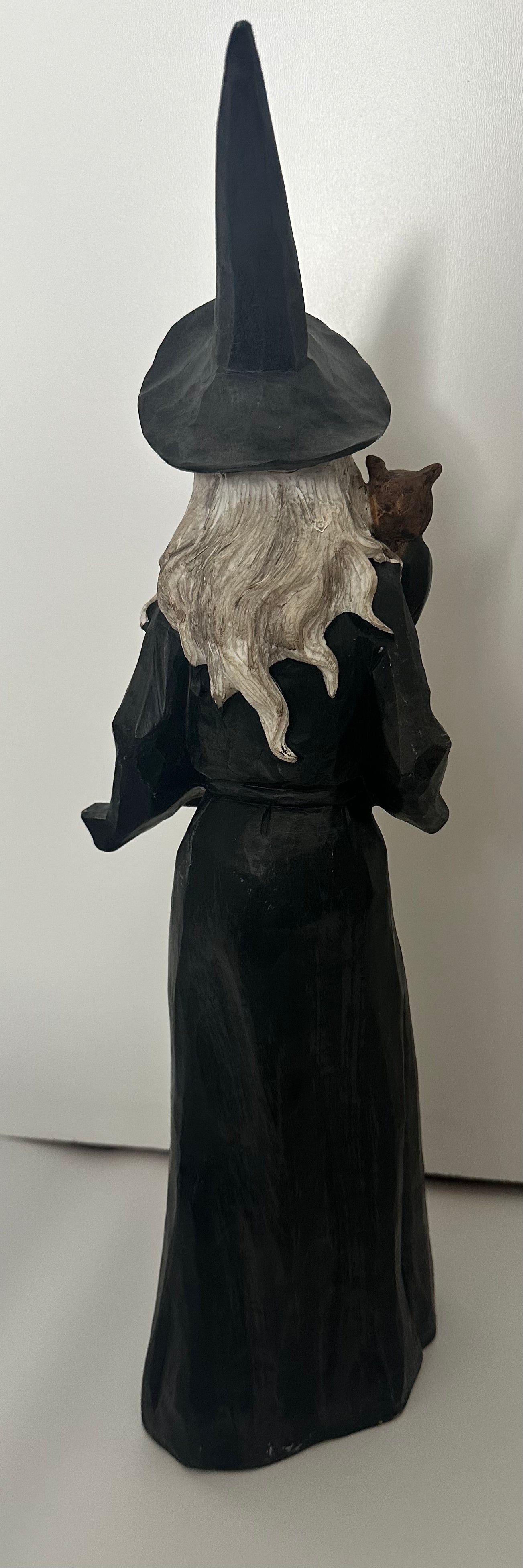 Vintage Resin Tall Witch Figurine, 17"H