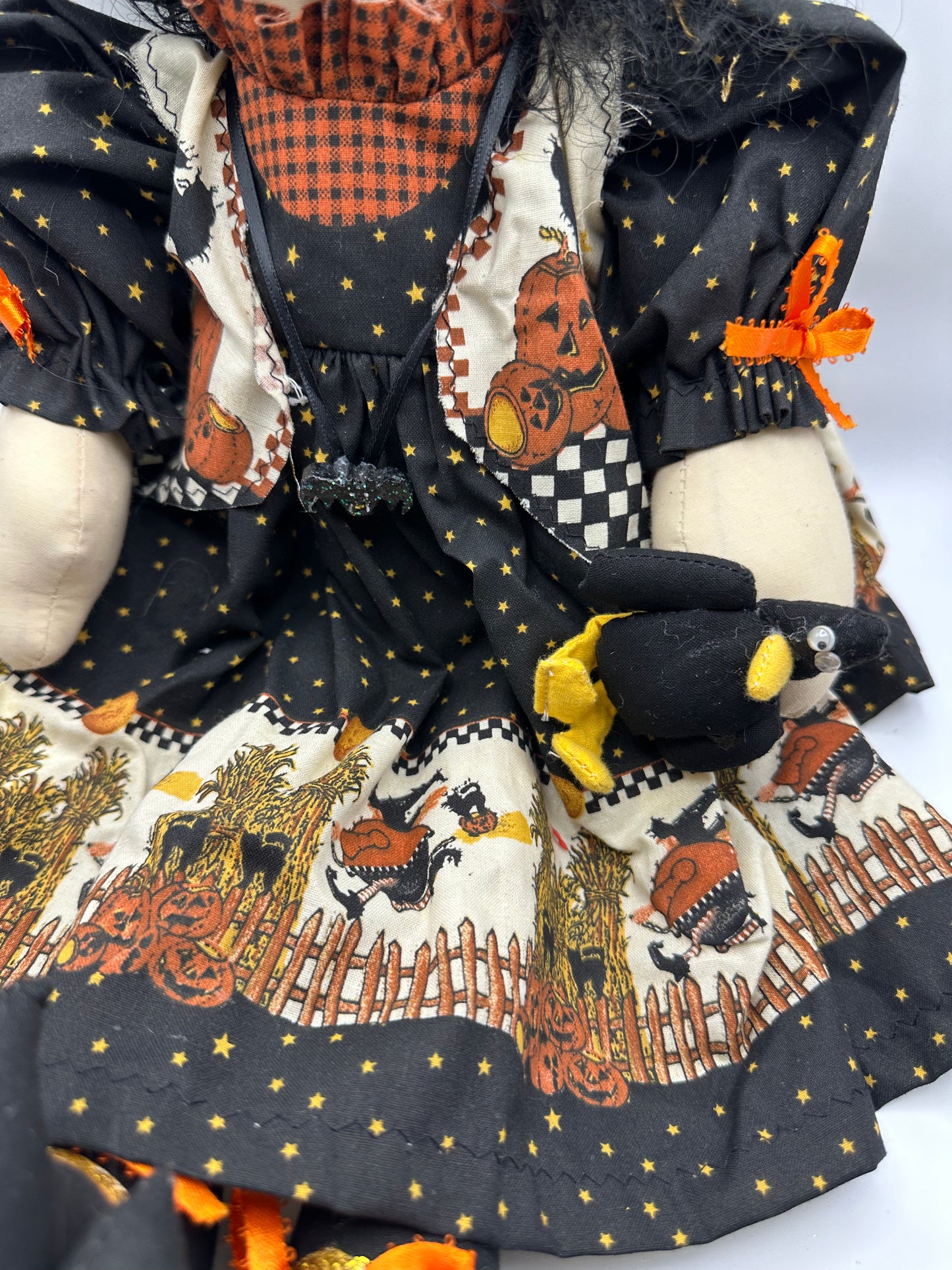 Halloween Witch Doll with Crow and Halloween Dress