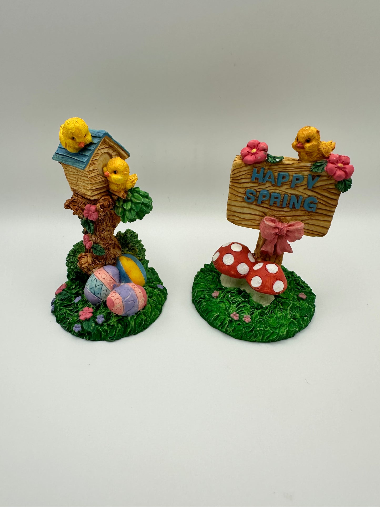 Happy Spring Sign with Mushrooms