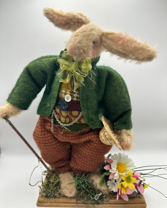 Handmade Folk Art Rabbit Display