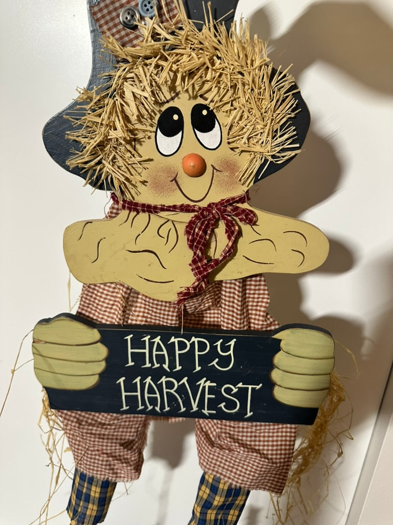 Wooden Hanging Scarecrow, 3' Long, 1997, Harvest