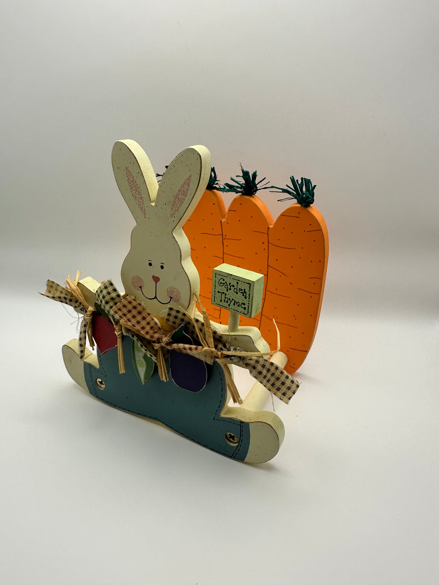 Vintage Easter Bunny Rabbit Wood Napkin Holder, 1990s