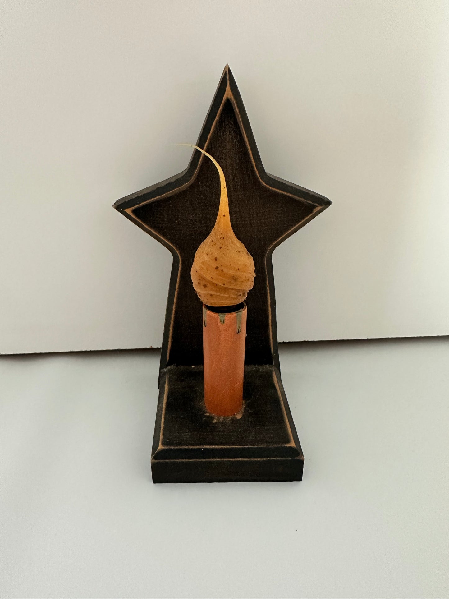 Primitive Style Wooden Star Electric Candle/Light Holder