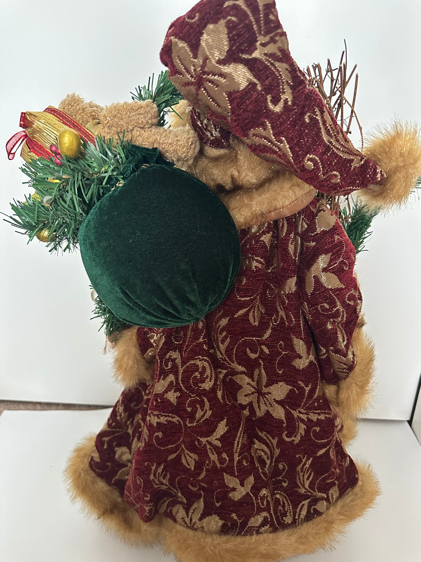 Vintage Santa Claus with Red Robe and Gold Detailing