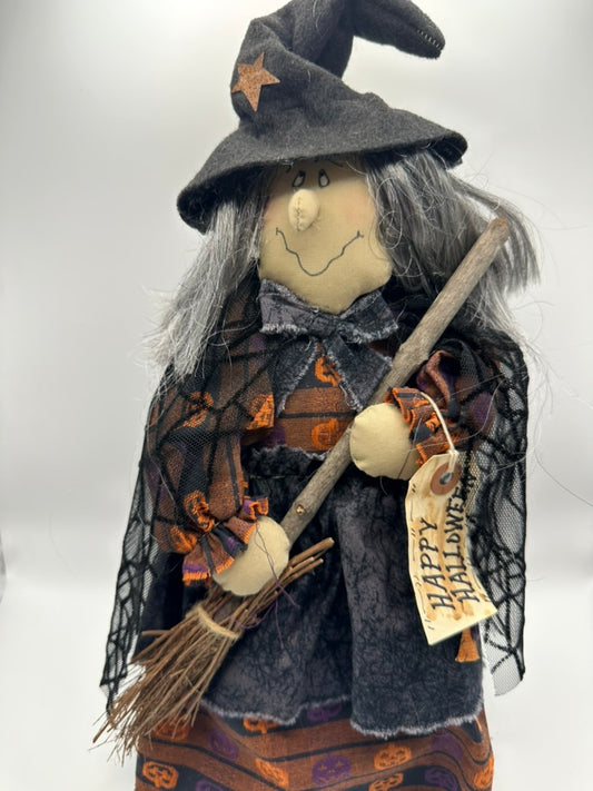 Happy Halloween Fabric Witch Doll