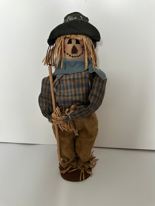 Fabric and Burlap "Gather" Scarecrow