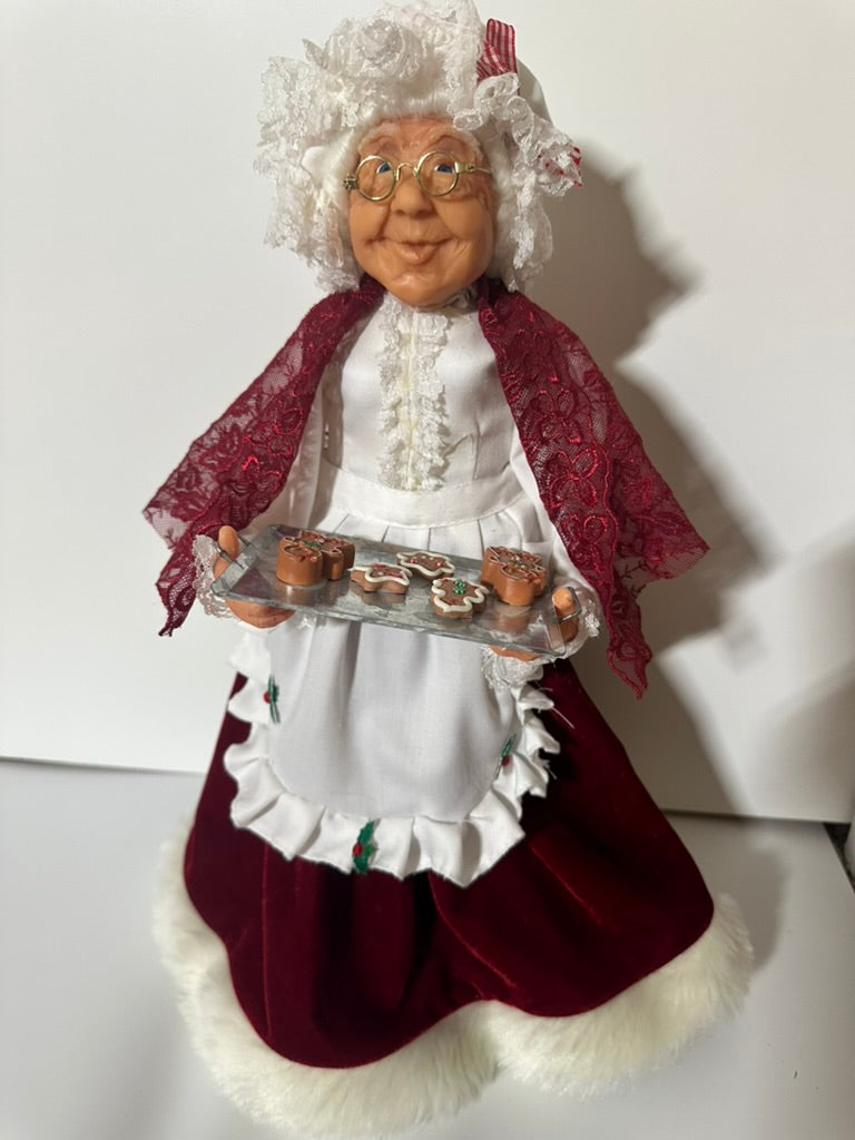 Mrs. Claus with Tray of Gingerbread Cookies, Vintage