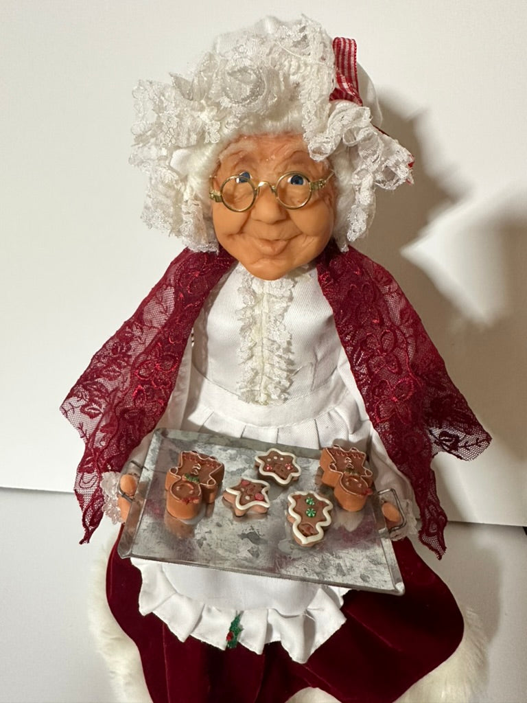 Mrs. Claus with Tray of Gingerbread Cookies, Vintage