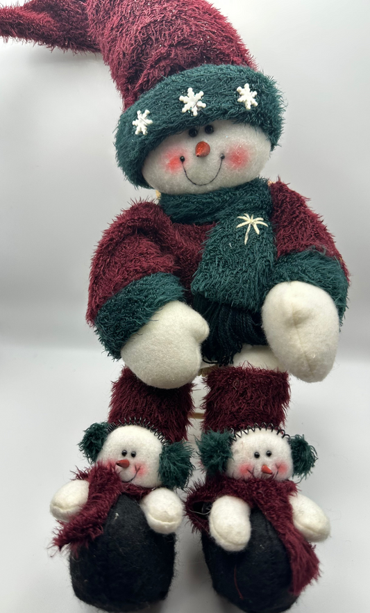 Plush Snowman with Baby Snowman Boots
