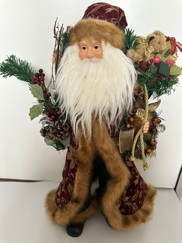 Vintage Santa Claus with Red Robe and Gold Detailing