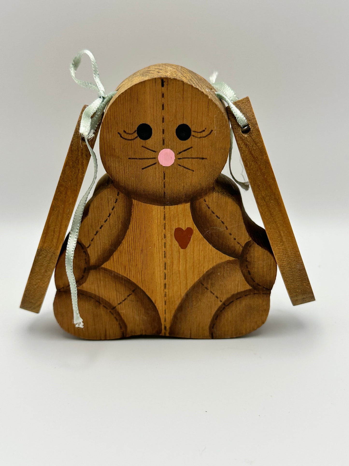 Vintage Handcrafted Wood Spring Easter Bunny
