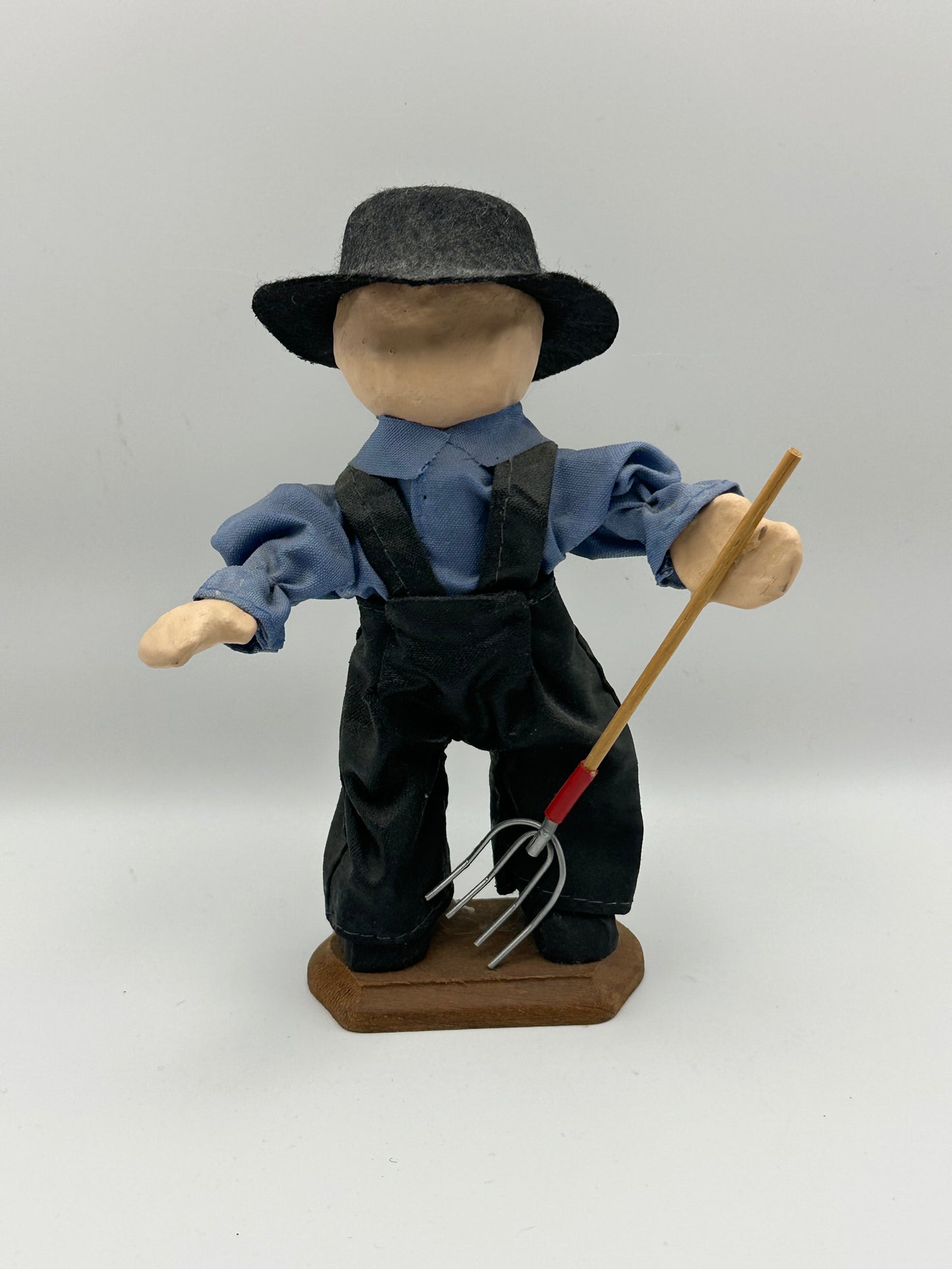Handmade Amish Boy Farmer Figurine
