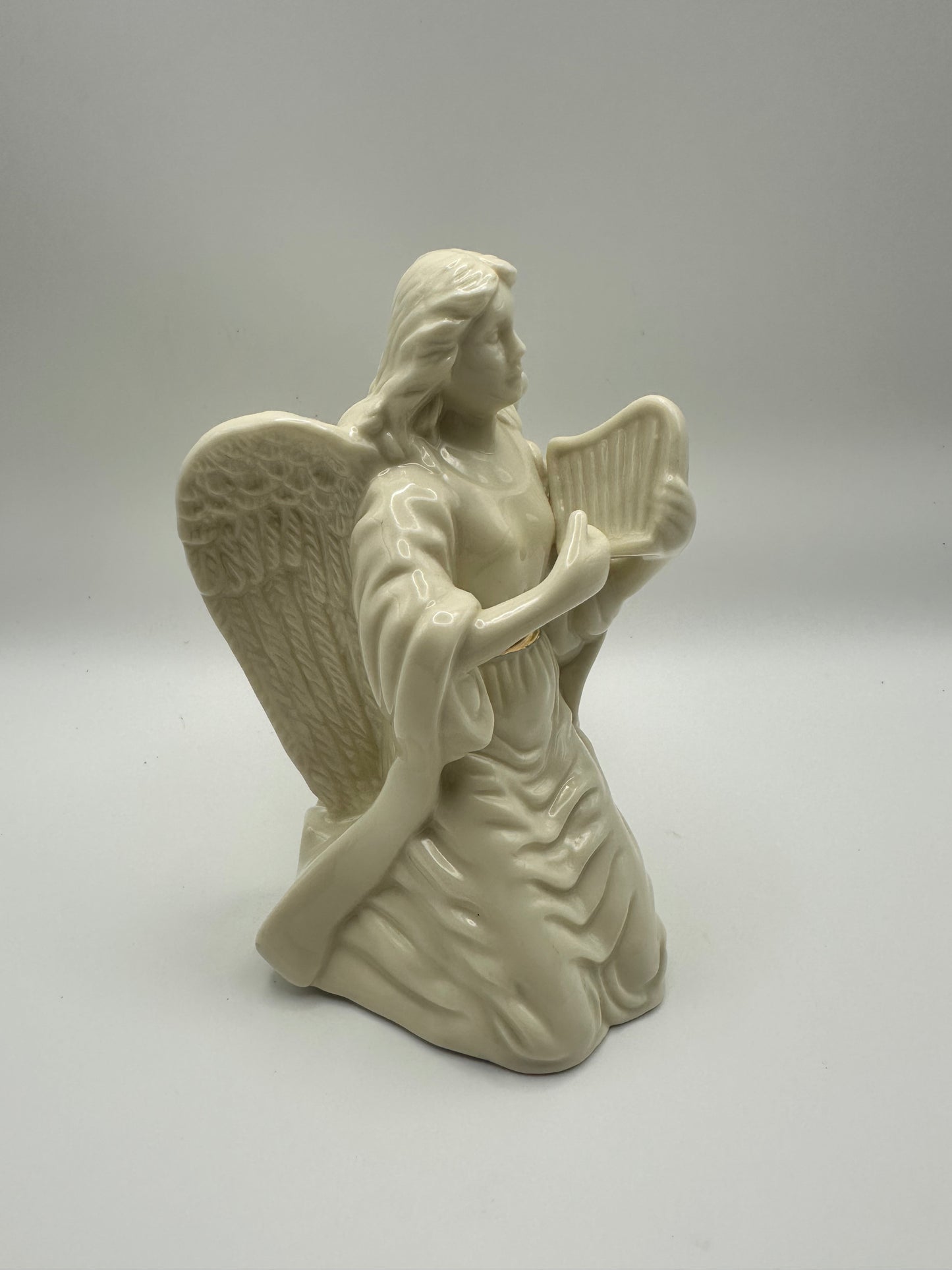 Lenox Guardian Angel Playing Harp, Porcelain Figurine