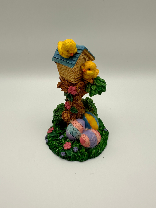 Birdhouse with Easter Egg Figurine