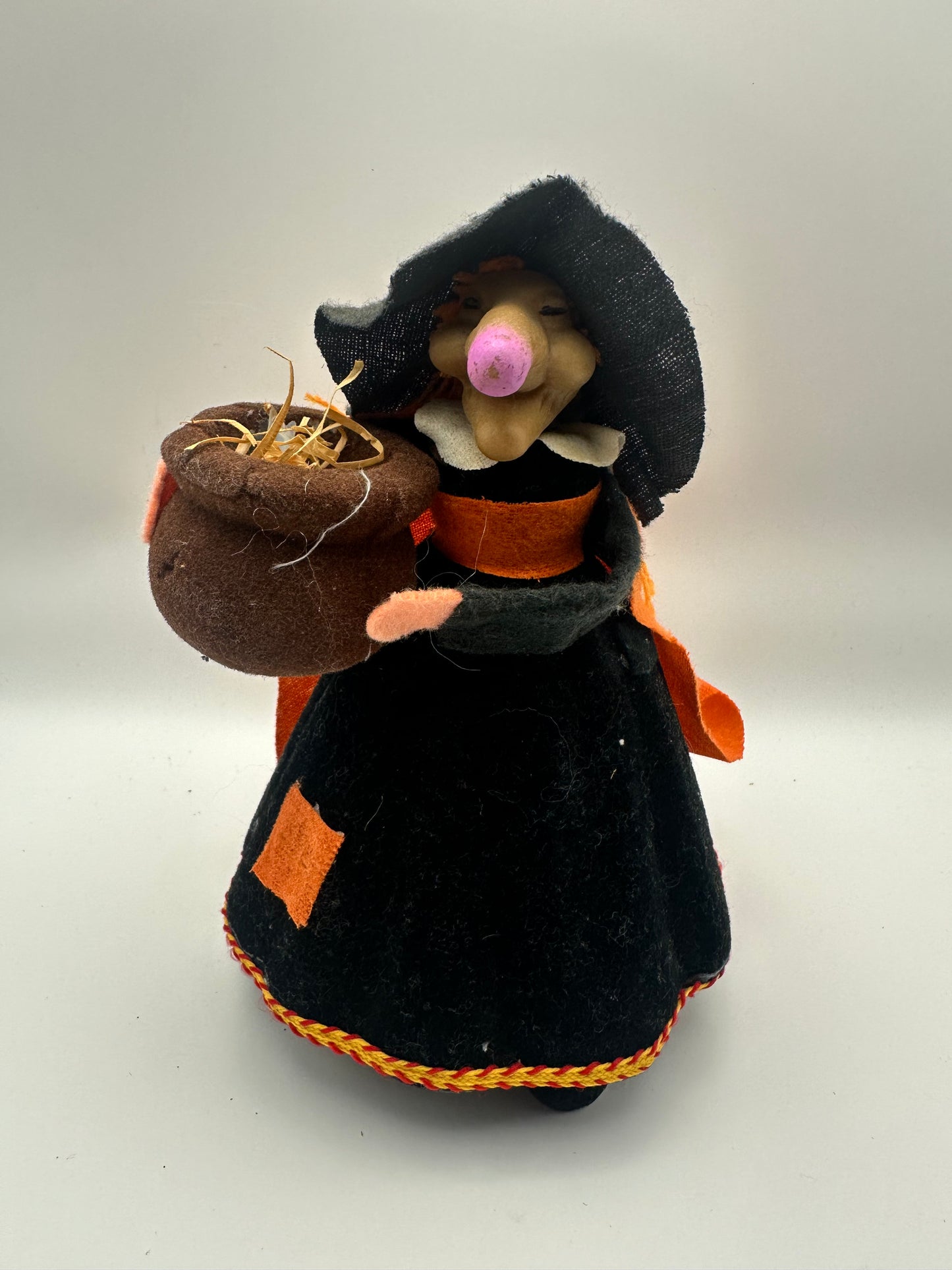 Vintage Styrofroam Witch with Cauldron