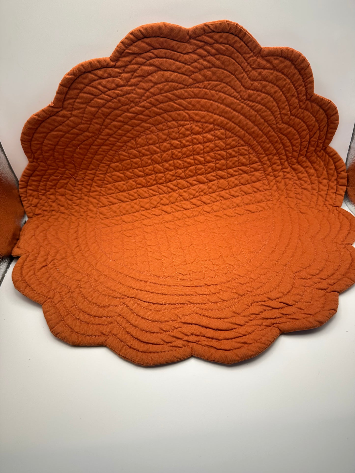 Orange Quilted Placemat, Set of Three, Fall, Farmhouse