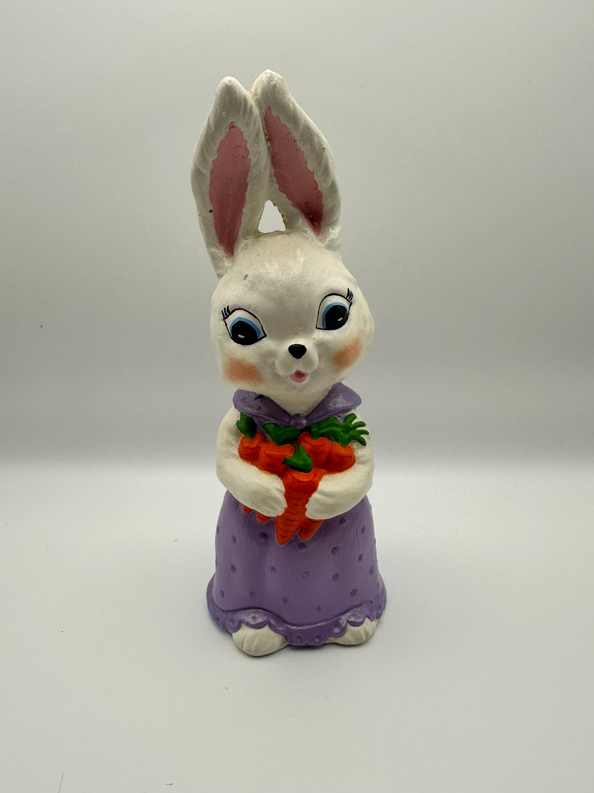 Easter Bunny Rabbit Figurines, Boy with Eggs and Girl with Carrots