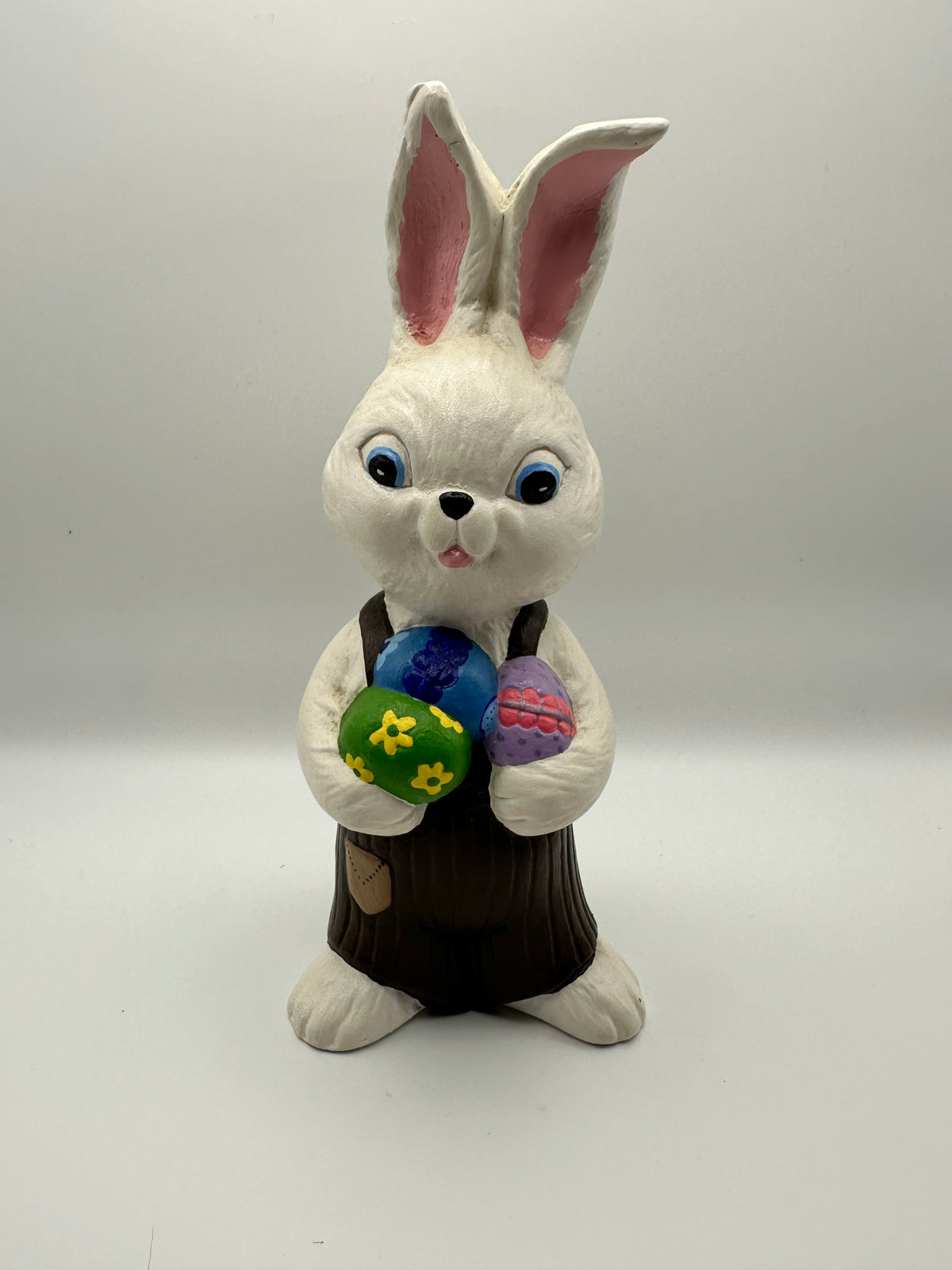 Easter Bunny Rabbit Figurines, Boy with Eggs and Girl with Carrots
